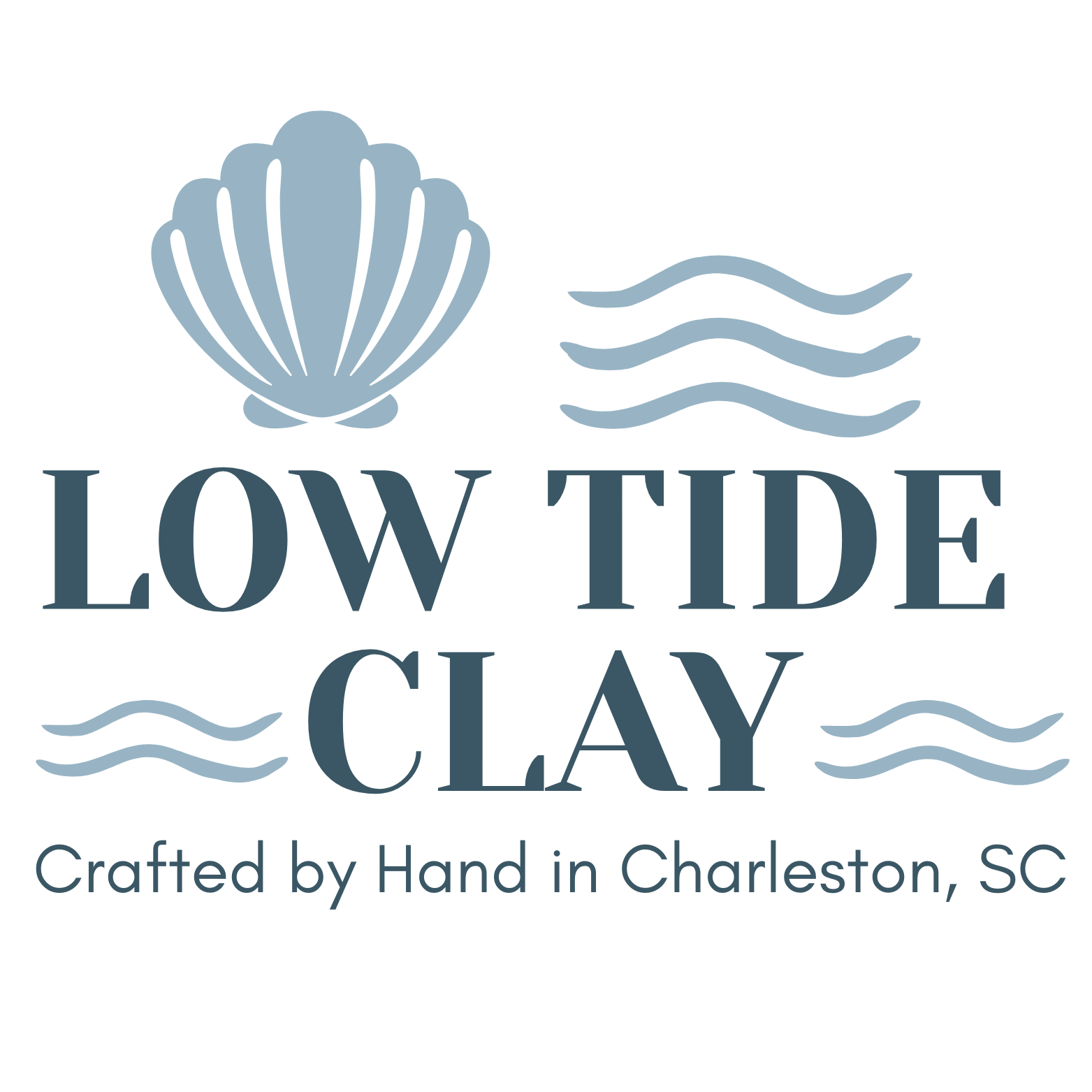 Low Tide Clay brand logo with seashell motif